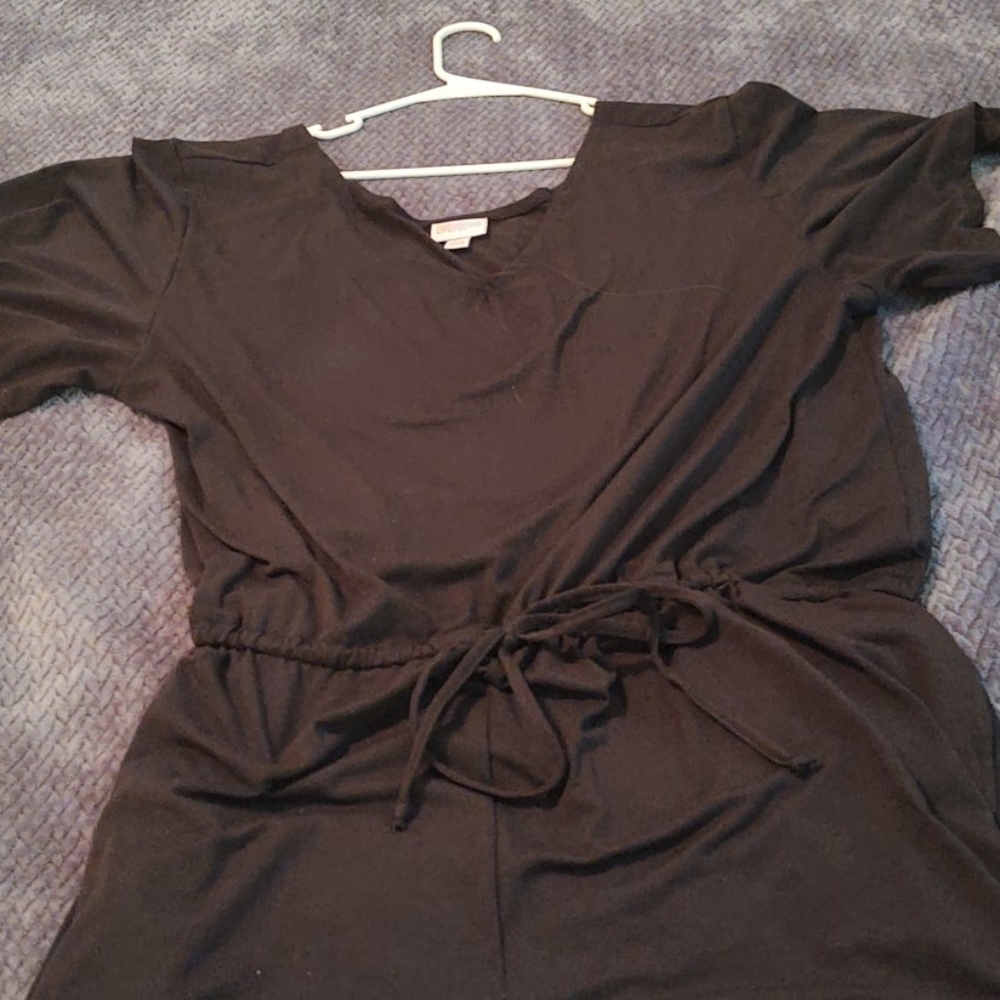 LulaRoe Xoe Jumpsuit- Solid Black 3XL